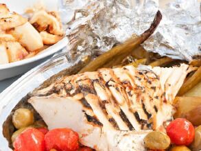 How to grill swordfish in foil packets on the beach