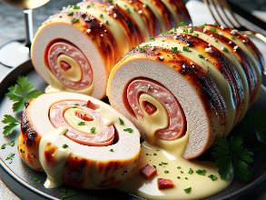 A simple rolled chicken with Italian flavors!